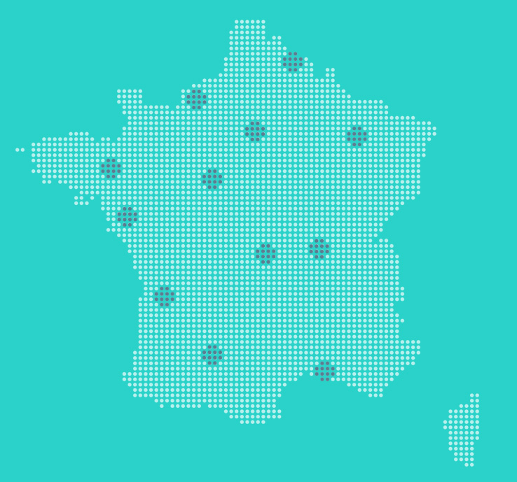 Carte des implantations